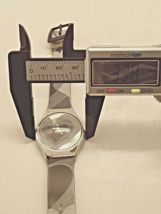 Swatch AG200 Women\'s Watch Hearts Silver Tone Case Gray Blue Plastic Band Quartz main image 5